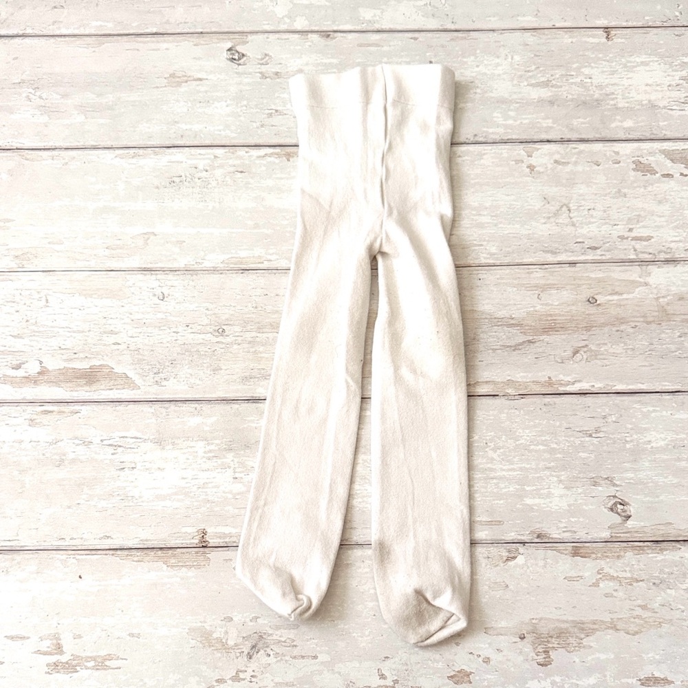 Girls 2T 3T Thick White Tights Stockings Kids Knit Toddler Baby